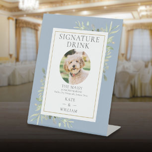 Signe De Table Boisson Signature Photo d'Animal Compagnie Verdure