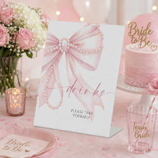 Signe De Table Boissons à l'Arc Rose Perlé