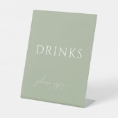 Signe De Table Boissons Baby showers vertes de Sage Whimsical (Recto)