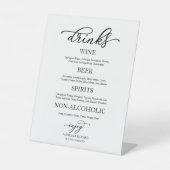 Signe De Table Boissons Bar Élégant Script Mariage Signal (Recto)