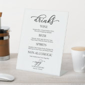 Signe De Table Boissons Bar Élégant Script Mariage Signal (In SItu)