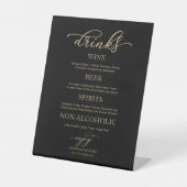 Signe De Table Boissons Bar Gold Script Black Mariage Sign (Recto)