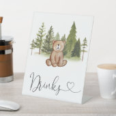 Signe De Table Boissons de Baby shower d'ours de bois (In SItu)