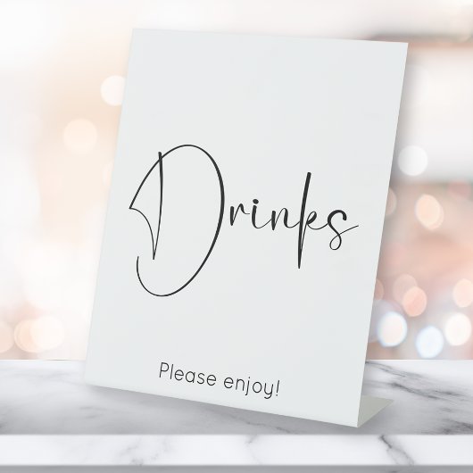 Signe De Table Boissons De Script Moderne