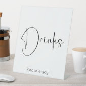 Signe De Table Boissons De Script Moderne (In SItu)