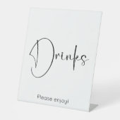 Signe De Table Boissons De Script Moderne (Recto)