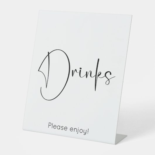 Signe De Table Boissons De Script Moderne (Recto)