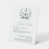 Signe De Table Boissons de signature d'ancre côtière menu mariage (Recto)