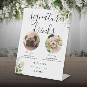 Signe De Table Boissons de signature de chien de compagnie de ver