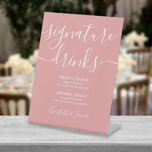 Signe De Table Boissons de signature de mariage de style moderne