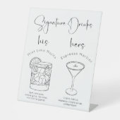 Signe De Table Boissons de signature de script moderne (Recto)