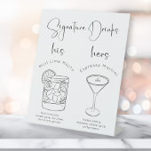Signe De Table Boissons de signature de script moderne