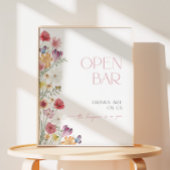 Signe De Table Boissons fleur sauvage et Butterfly Open Bar sont