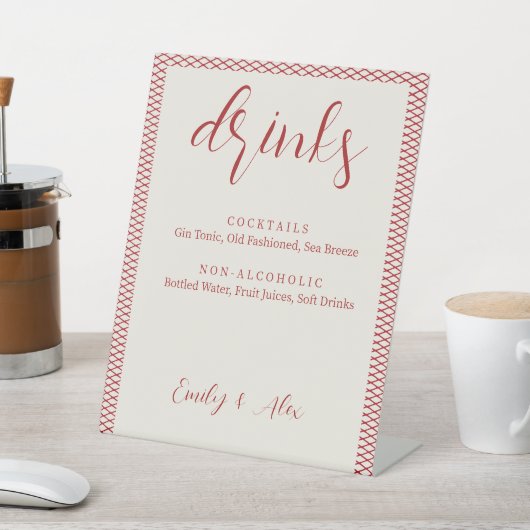 Signe De Table boissons mariages simples (In SItu)