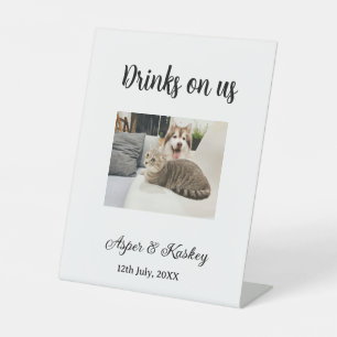 Signe De Table Boissons offertes bar ouvert photo de mariage coup