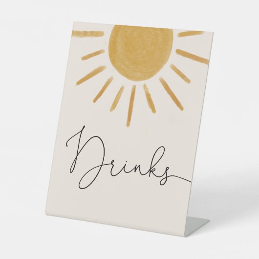 Signe De Table Boissons Retro Sun Baby shower (Recto)