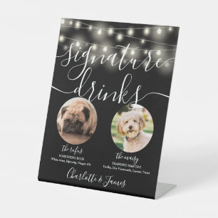 Signe De Table Boissons Signature Chien de Compagnie Guirlandes L