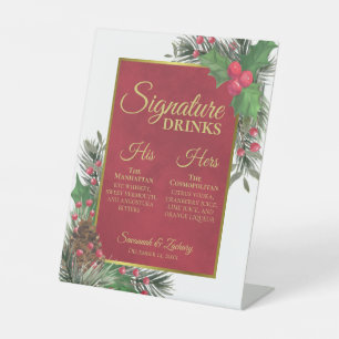 Signe De Table Boissons Signature Holly & Pine Mariage de Noël