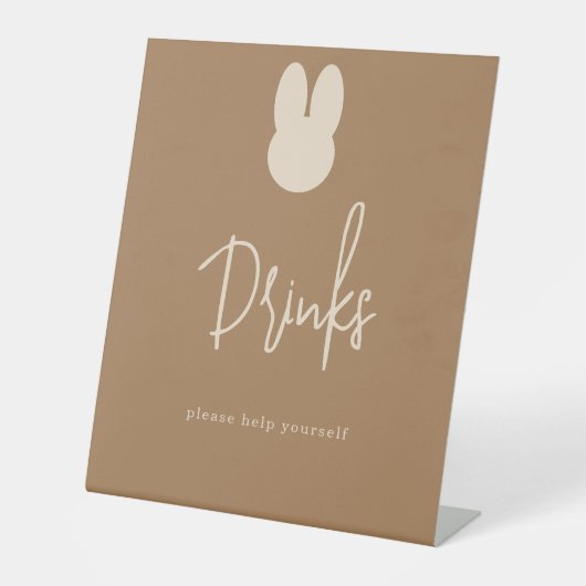 Signe De Table Boissons Simple Lapin (Recto)