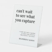 Signe De Table Bold Modern Wedding Disposable Camera Sign (Recto)