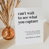 Signe De Table Bold Modern Wedding Disposable Camera Sign