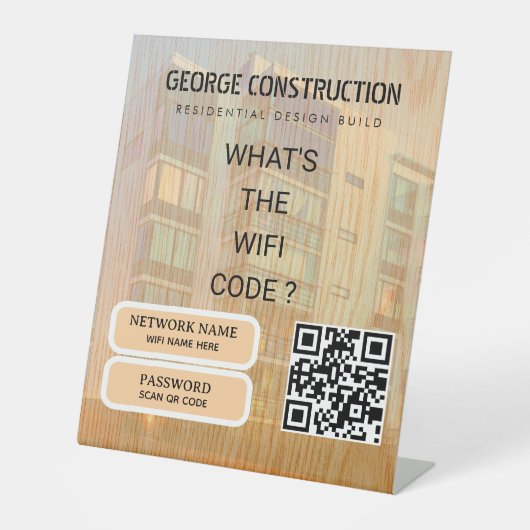 Signe De Table Bold Molded Wooden Texture Construction Business (Recto)