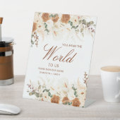 Signe De Table Bold Terracotta Floral “Around the World” Sign (In SItu)