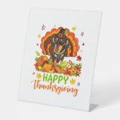 Signe De Table Bon thanksgiving Dachshund Chien Turquie Amoureux (Recto)