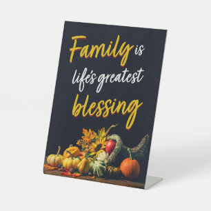 Signe De Table Bon thanksgiving Famille Belle Cornucopia