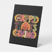 Signe De Table Bon thanksgiving Turquie Drôle saison Citrouille (Recto)