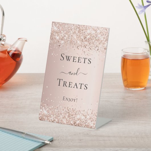 Signe De Table Bonbons à parties scintillant rose en or (In SItu)