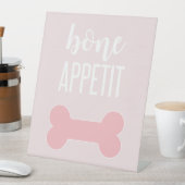 Signe De Table Bone Appetite Chiot Anniversaire Signé rose (In SItu)