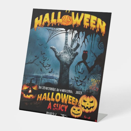 Signe De Table Bonjour Halloween (Recto)