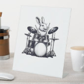 Signe De Table Bonnet lapin mignonne Jouer des tambours lapins ba (In SItu)