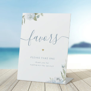 Signe De Table Bonsoir bleu floral Faveurs S'il vous plaît prendr