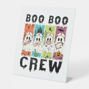 Signe De Table Boo Boo Crew Infirmière d'Halloween