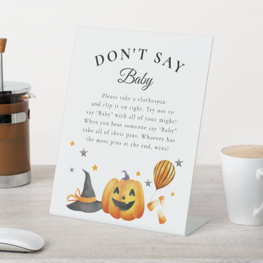 Signe De Table Boo Halloween Baby shower Ne pas dire Baby Game (In SItu)