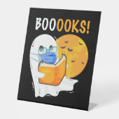 Signe De Table Boooks Halloween Ghost reading books and wearing (Recto)