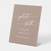 Signe De Table Booth photo Boho Chic Neutral Taupe Mariage (Recto)