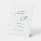 Signe De Table Booth photo Boho Chic Turquoise et blanc Mariage (Recto)