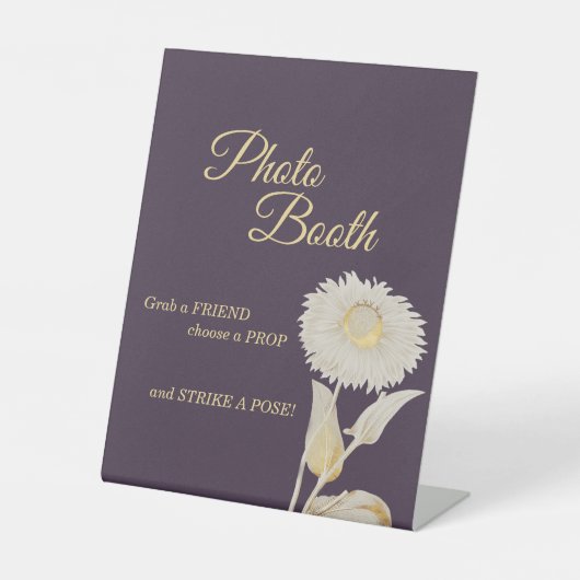 Signe De Table Booth photo Mariage antique Purple Daisy (Recto)