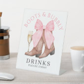 Signe De Table Boots Bubbly Western Bridal Shower Drinks (In SItu)