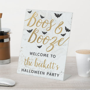 Signe De Table Booze & Booze Adult Halloween Party Welcome