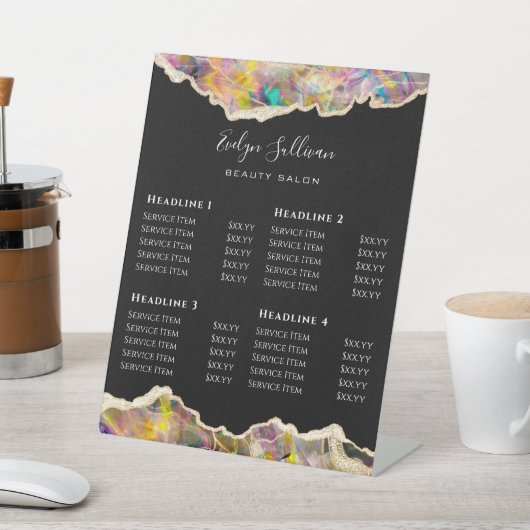 Signe De Table Bordures Opal Beauty Salon Tarifs (In SItu)