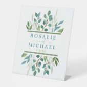 Signe De Table Botanical Green Nom personnalisé (Recto)