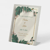 Signe De Table Botanical Greenery Wedding Sign (Recto)