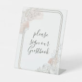 Signe De Table Botanical Outline Sage & Blush Floral Wedding  (Recto)