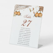Signe De Table Botanique Automne Citrouille Mariage Numéro de tab (Recto)