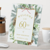 Signe De Table Botanique d'hiver 60e fête d'anniversaire Bienvenu (In SItu)