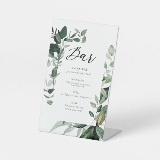 Signe De Table Botanique Mariage Bar Signature Boisson Signal (Recto)